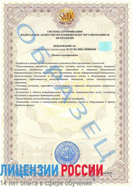Образец сертификата соответствия (приложение) Лесосибирск Сертификат ISO 27001